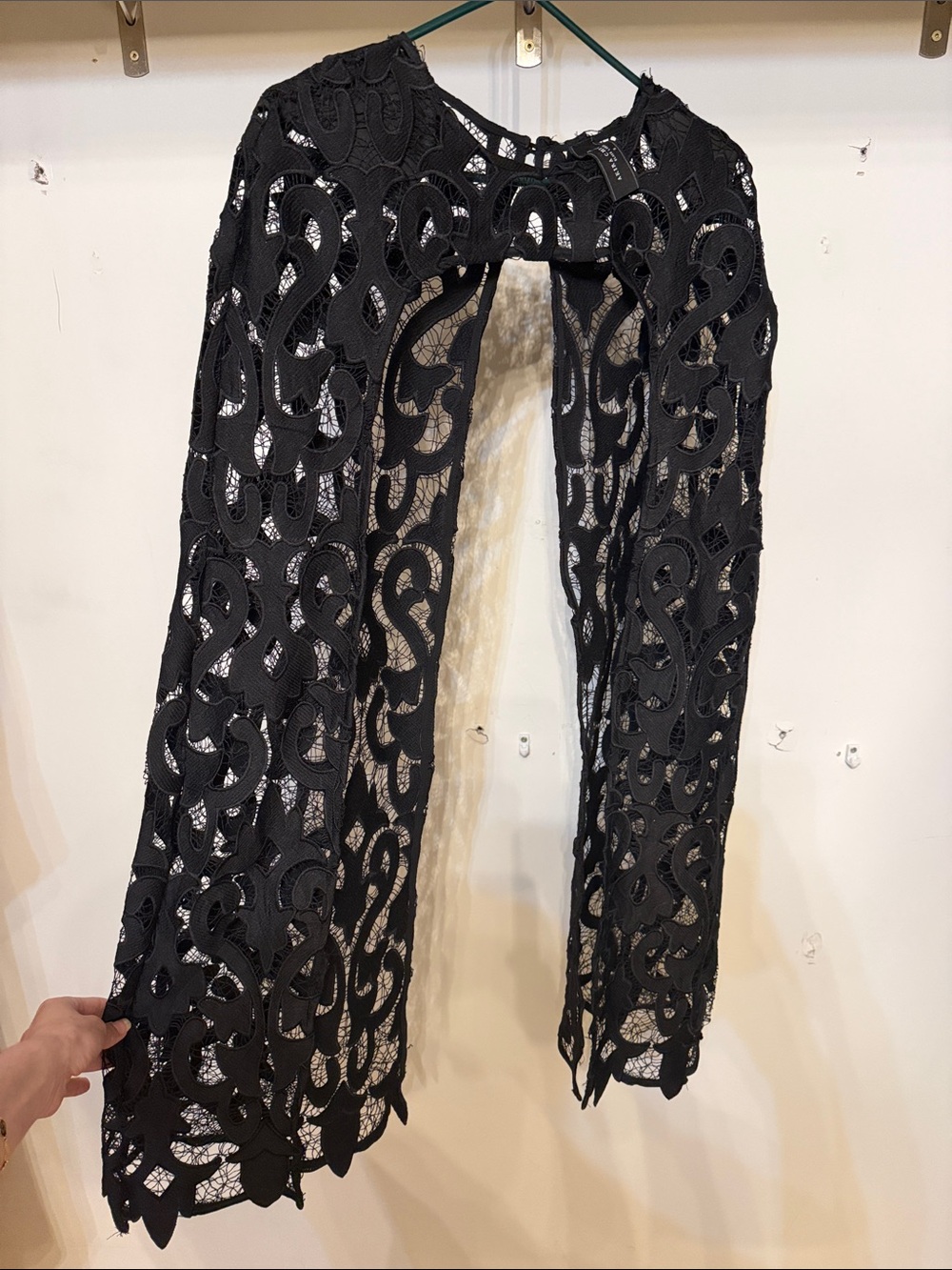 AKIRA Black Lace Wide-Leg Pants Overlay